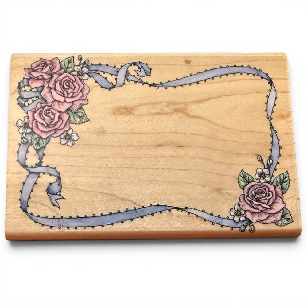 Rubber Stampede Romantic Rose Frame A801F Rubber Stamp